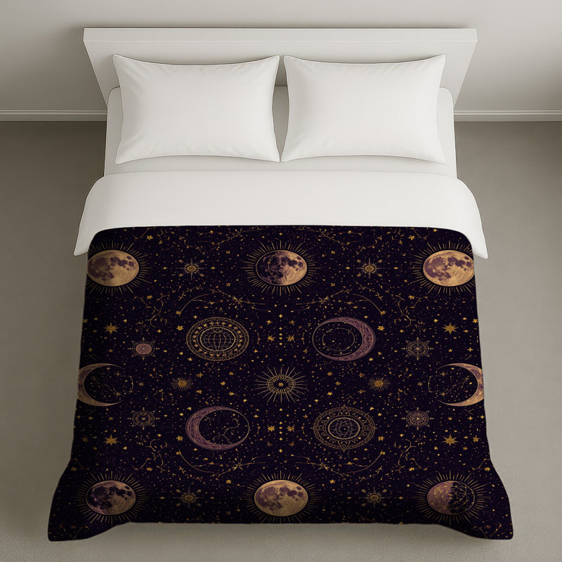 Celestial Moon Phases Duvet Covers, Queen
