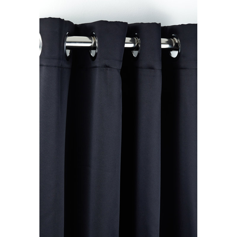 Wildermuth Room Darkening French Door Curtain Single Panel, Width 168 x Drop 213cm, Black