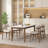 Stone Top Solid Wood Base Dining Table-610539246