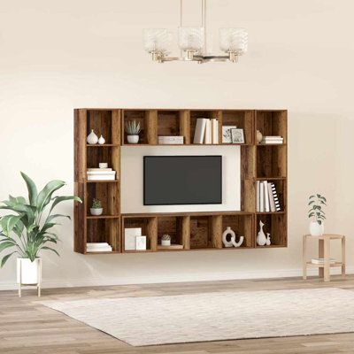 TV Cabinet 4 Pcs 37 X 37 X 142.5 Cm Engineered Wood