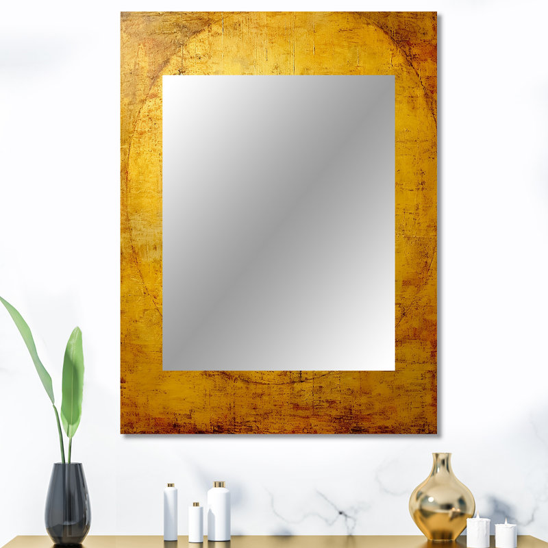 Ancient Opulence Retro Gold Abstract - Abstract Painting Unique Wall Mirror, Modern Mirror, Printed Metal Art, 40" x 30"