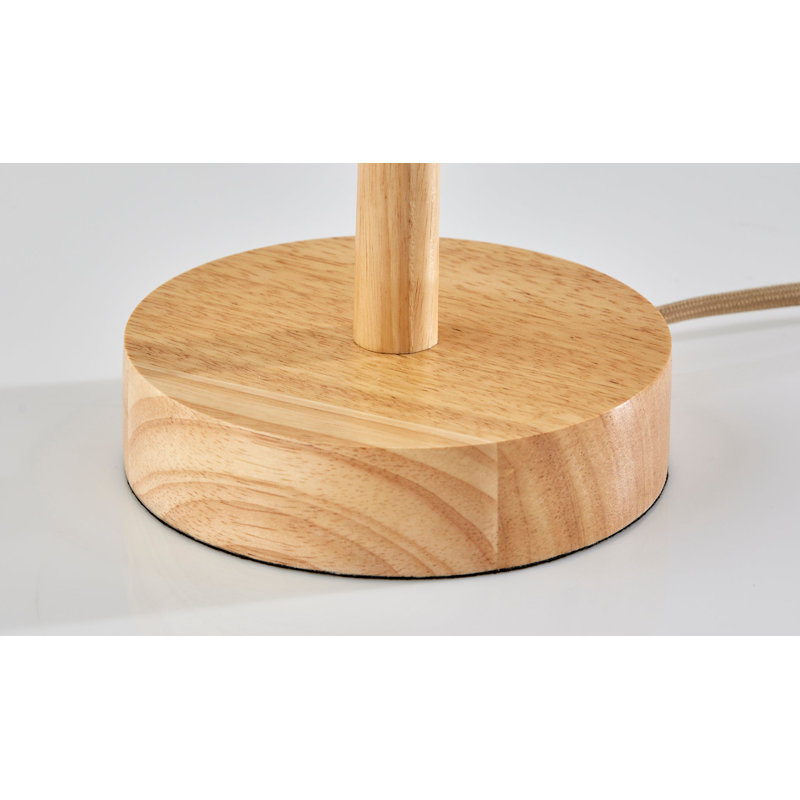 Lampe de table en bois massif Osie, Naturel, Beige