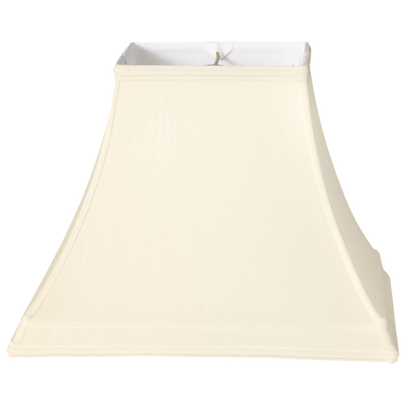 Abat-jour cloche en soie / shantung (araignée), Beige / Blanc cassé, H 12 po x l 16 po x P 16 po