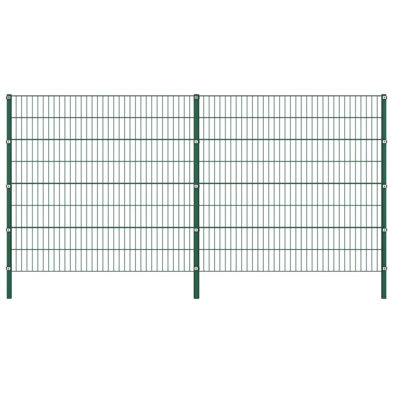 Aairah 210cm H x 340cm W Green Metal Fence Panels