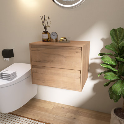 24" Wall-Mounted Bathroom Cabinet With 2 Soft-Close Drawers