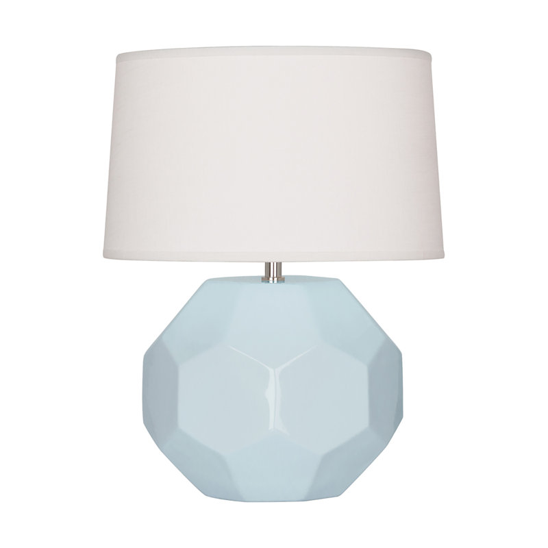 Petite lampe d'appoint Franklin, Bleu pastel, H 16,5 po x l 12,5 po x P 12,5 po