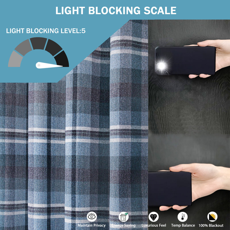 Blackout Curtain Panel Pair, Width 168 x Drop 229 cm, Navy Blue