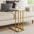 Carbone Modern C-Shape Side Accent Side Table for  with Marble Efect Top - Sofa or Bedside