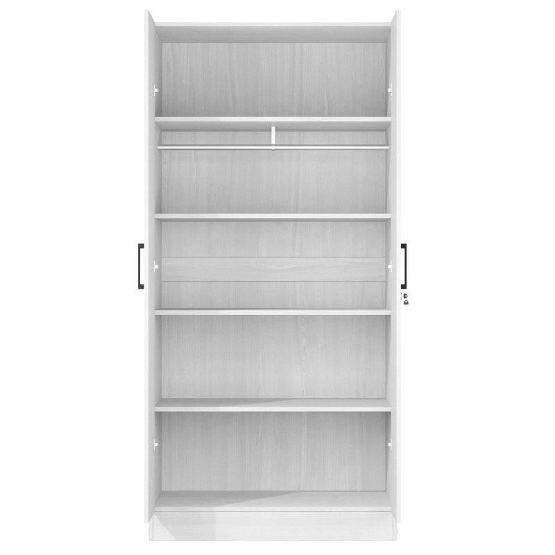 Armoire en bois manufacturé Schriver Harmony, Blanc