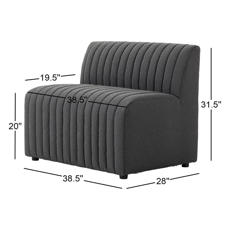 Augustine Upholstered Dining Chair, Fiqa Charcoal Boucle