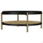 Table basse ronde avec tablette de rangement