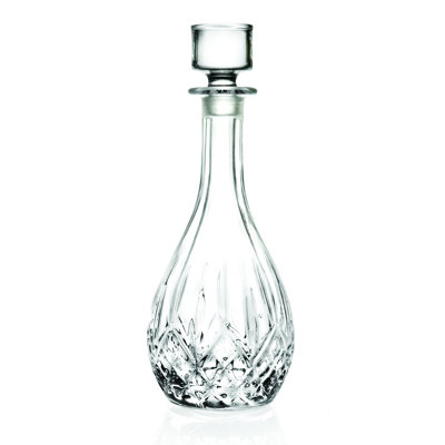 Verre - carafe à vin - pour rouge - blanc - vin - carafe - cristal taillé - avec bouchon 30 oz - Fabriqué en Europe - par Majestic Cadeaux Inc.
