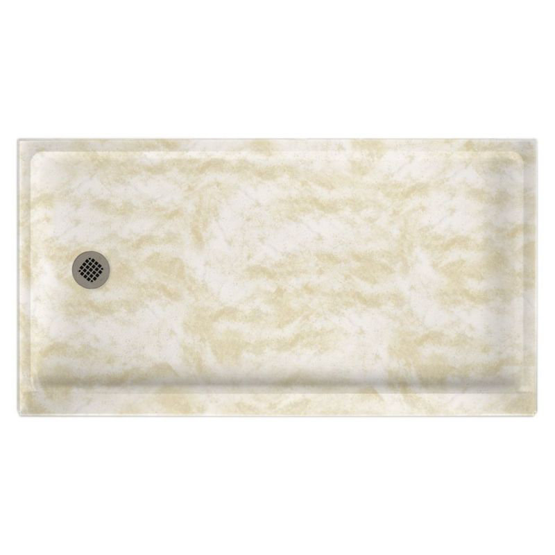 32'' W 60'' D Rectangular Single Shower Base, Left-Hand, Bone