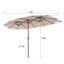 Large Patio Umbrella For 6-8 Person Rectangular/Oval Table, 12 Ribs Rustproof Steel Frame, Uv Protected Waterproof, Easy Crank Lift-942247952-942247956