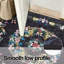 Tapis d'intérieur noir à motif floral lavable-1222093348