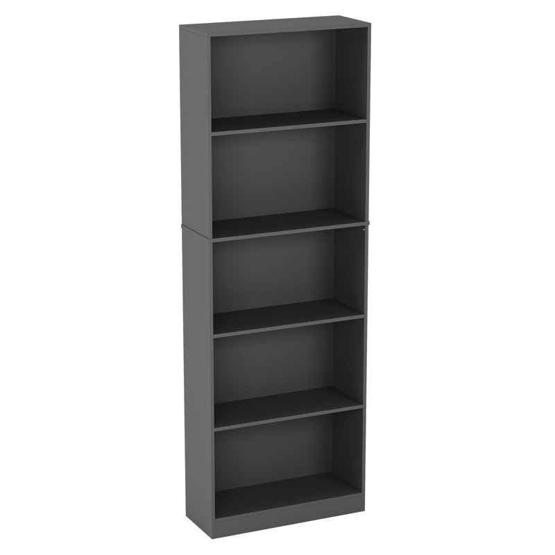 142cm H x 60cm W Standard Bookcase, Grey, 175 cm H x 60 cm W