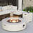 Kinzie Round Concrete Propane Smokeless Fire Pit Table-2126275540