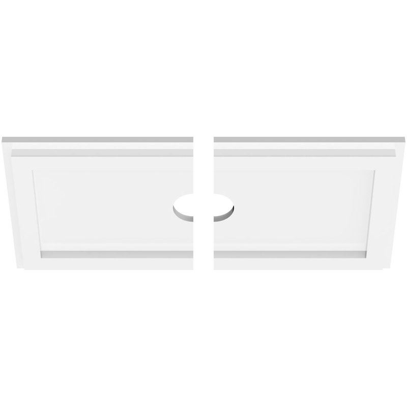 Médaillon de plafond rectangulaire rectangulaire en PVC de qualité architecturale, H 1 po x l 18 po x L 9 po