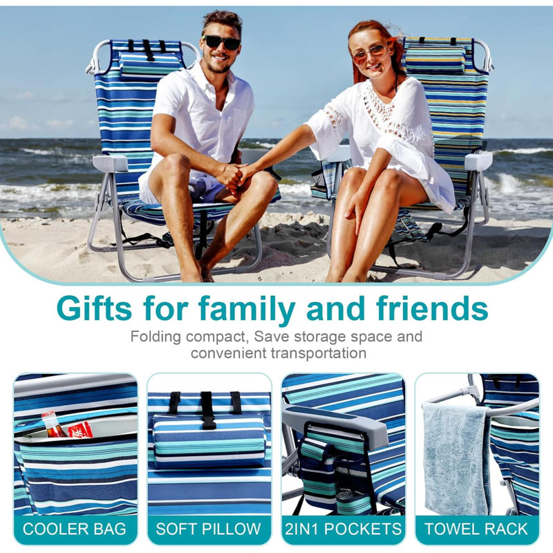 Chaise de plage pliante Tasby, Bleu