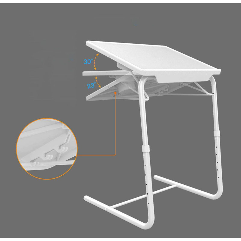 Bocchino Adjustable Metal Base Computer Desk, White