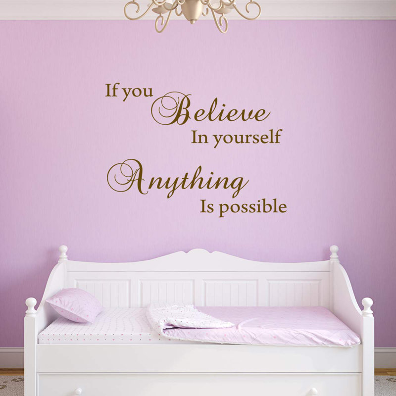 Text & Numbers Wall Decal, 16" H x 22" W, Gold
