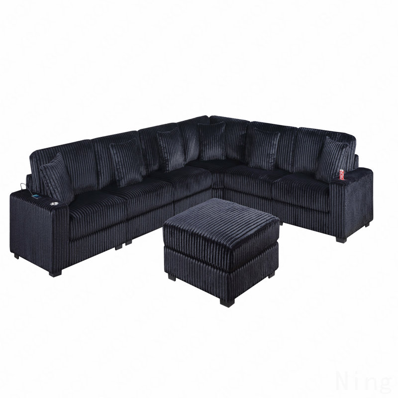 Ensemble de canapé modulaire en L 7 pièces Contemporary Contemporary