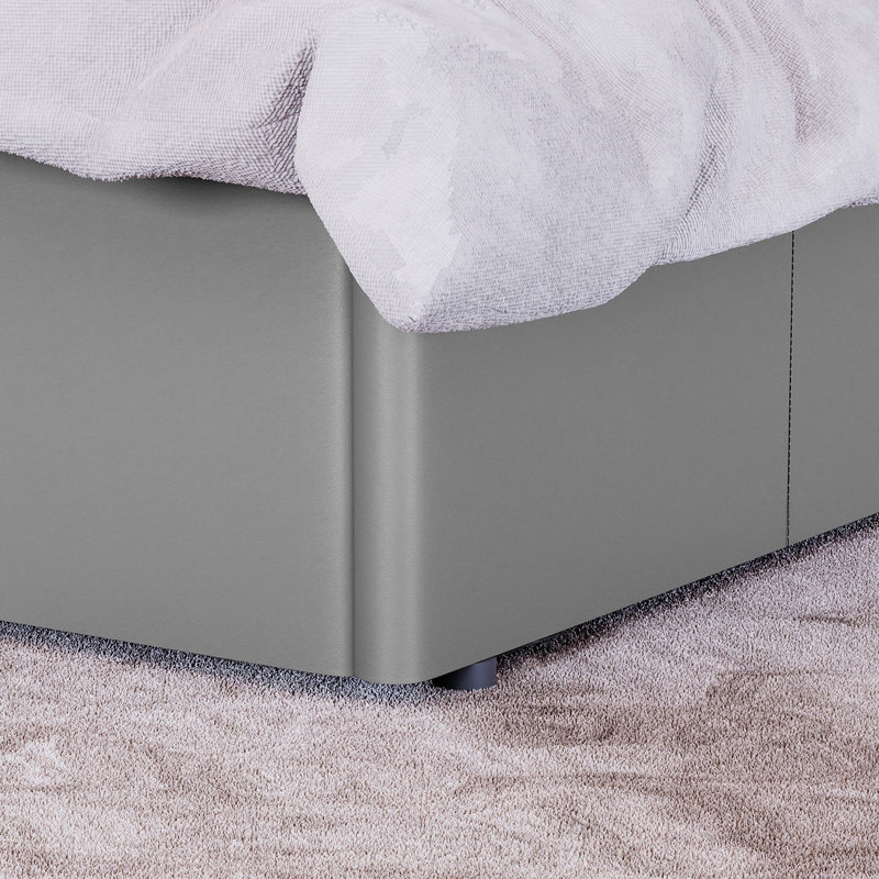 Wilna Upholstered Ottoman Bed, UKFR Certified, Small Double (4'), Grey