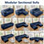 Canapés modulaires en L 142,5 po avec repose-pieds en chenille Cloud-Soft-110949389