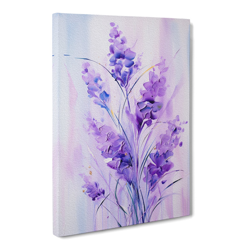 Lavender Flower Gestural No.3 - Wrapped Canvas, 60cm H x 40cm W x 3cm D