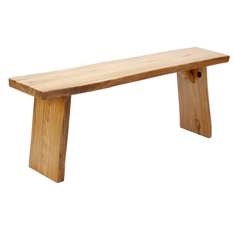 Banc de salle à manger rustique en bois d'orme massif 47,6 po, H 18,1 po x l 47,6 po x P 10,6 po