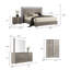 Ensemble de chambre à coucher grand avec 5 pièces Suni, tête de lit à DEL gris taupe clair Suni-118445292