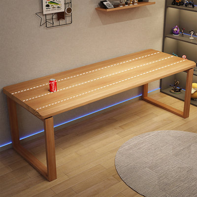 Burlywood rectangular solid wood desk