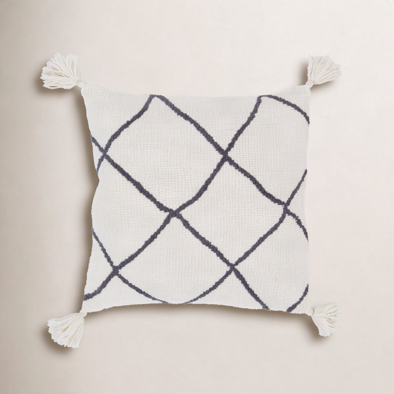Saveria Tassels Throw Pillow, Pillow Cover, 18" x 18"