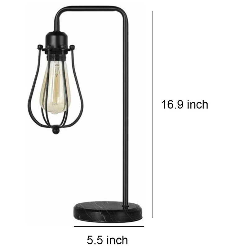 Lampe de lecture, lampe de table Edison, lampe de chevet industrielle rétro, noir (sans ampoule)