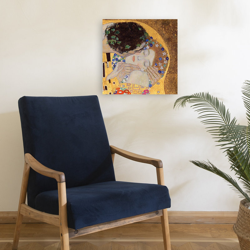 Le Baiser, estampe d'art mural abstrait contemporain de 1907-1908, H 18 po x l 18 po