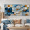 Mizuho Velvet Cherry Blossoms Blue Simplicity II - art mural grande fleur de cerisier