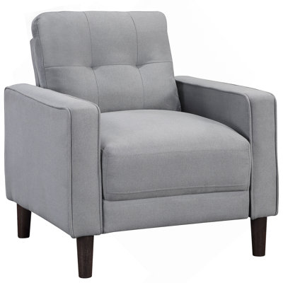 Harvey Grey Upholstered Tufted Accent Chair