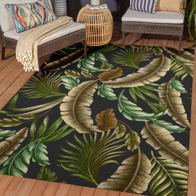 Braggs Washable Floral Indoor / Outdoor Rug