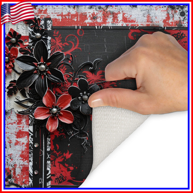 Tapis de bain floral, 24in W x 17in L