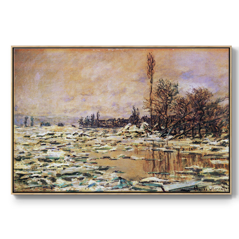 Toile tendue avec châssis Monet - 553MONET, H 27 po x l 41 po x P 2 po, Naturel