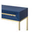 Table de vestibule, console à deux tiroirs, table de couloir rétro à motif géométrique saisissant pour le vestibule et le salon (bleu marine)-993110291