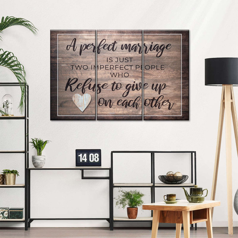 Ensemble de 3 pièces de mariage parfait sur toile, H 36 po x l 57 po x P 1,25 po