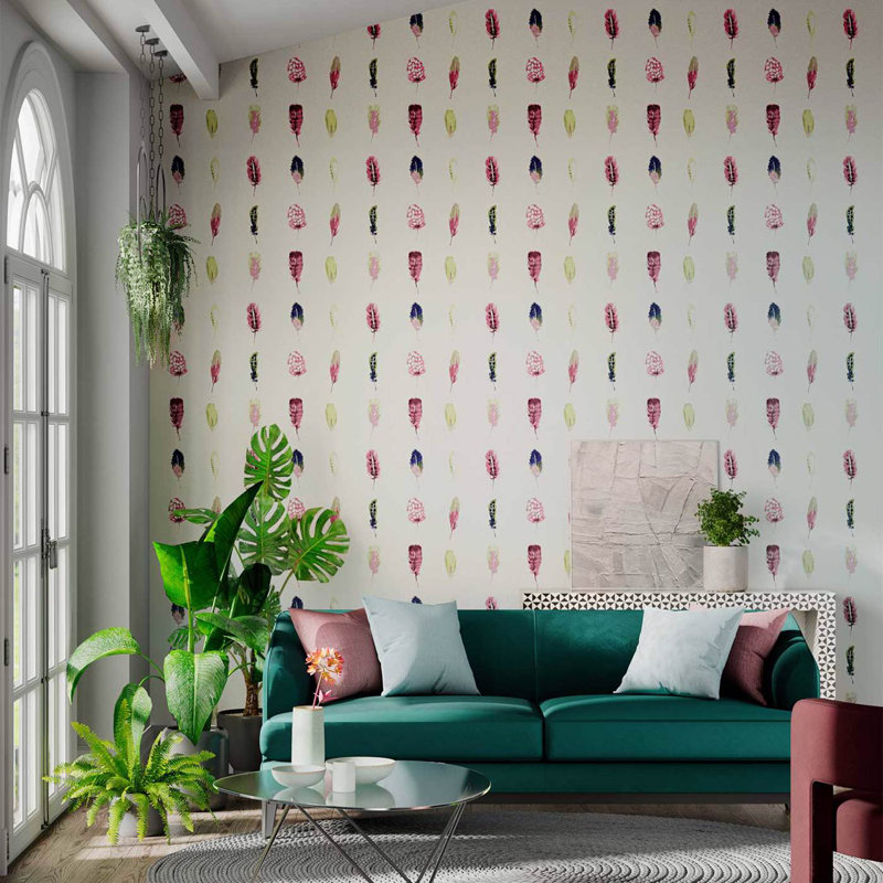 Limosa Wallpaper, Loganberry/Raspberry/Olive