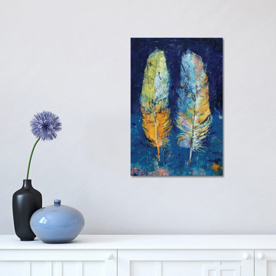Feathers 1 Piece Wrapped Canvas Painting