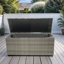 Rangement pour terrasse 113 gallons - gris Boîte de terrasse avec couvercle Très grand espace pour les coussins. Doublure amovible, rouille. Portable et utile. Boîte de jardin. Gris léger, cadre. Water Liner. Extérieur