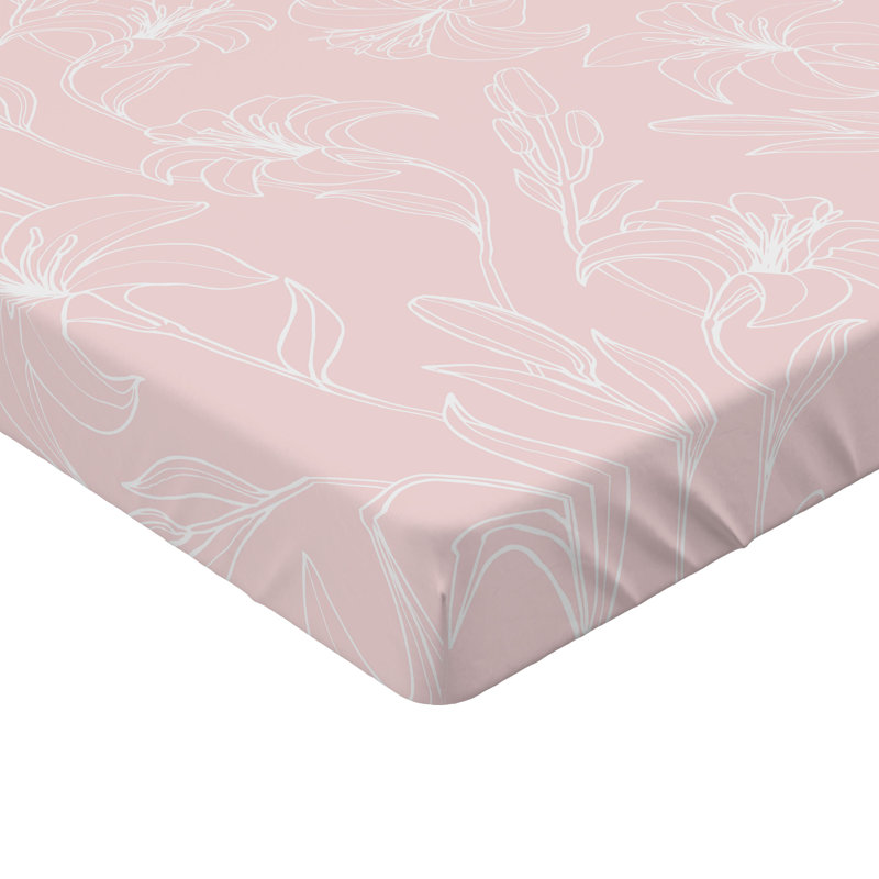 Drap-housse Ambesonne Garden Scene Spring Boho Minimalist Rose White, Drap-housse de taille simple