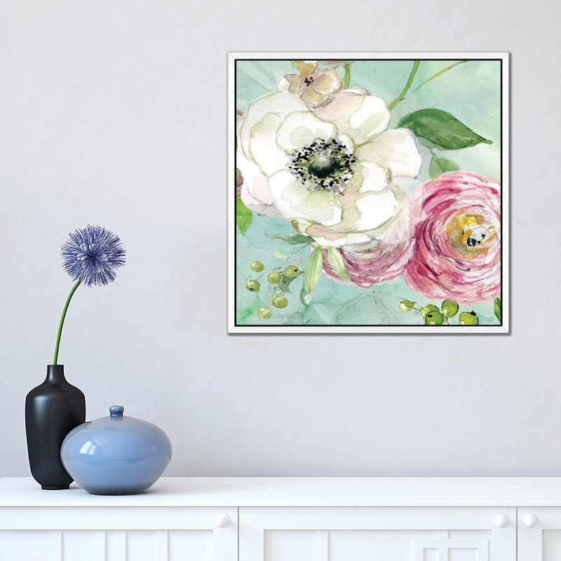 Asbury Garden Bloom III by Carol Robinson - Painting on Canvas, 66.04 cm H x 66.04 cm W, White Framed Canvas