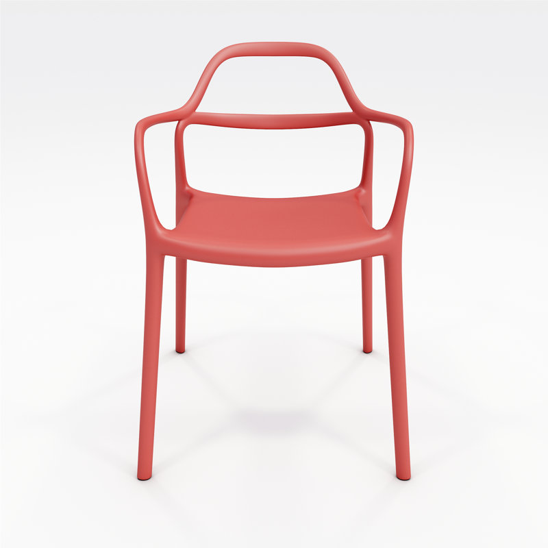 Dali Plastic Outdoor Stacking Dining Armchair, Poppy