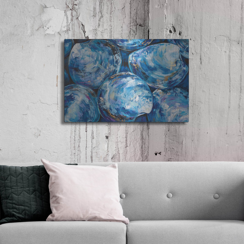 Art mural en métal Beachcrest Home ™ «Group Of Quahogs» par Jeanette Vertentes, H 24 po x l 36 po
