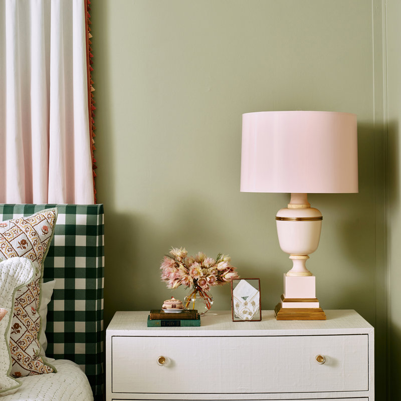 Annika Metal Table Lamp, 24'' H x 13.5" W x 13.5" D, Blush, Blush